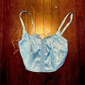 Light Blue Butterfly Corset Top